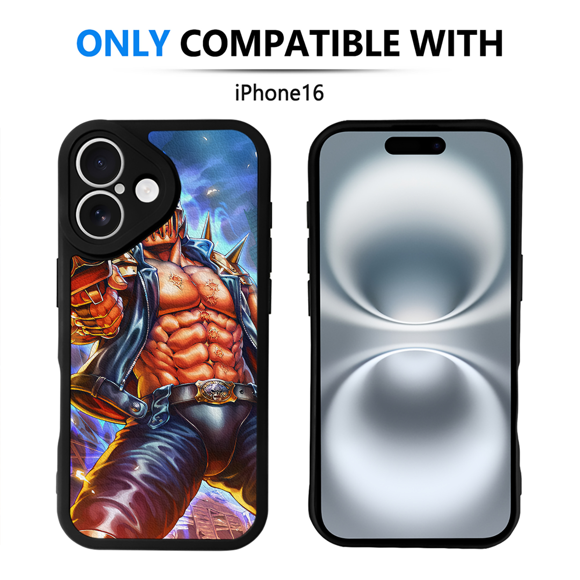 （画像用） 北斗の拳 Fist of the North Star 【iPhone 16シリーズ対応】シリコンスマホケース（レザー調） 材質：シリコン